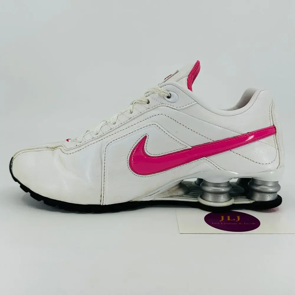 Nike Women's Shox Conundrum Athletic Sneakers White/Vivid Pink 407989-162 Size 6